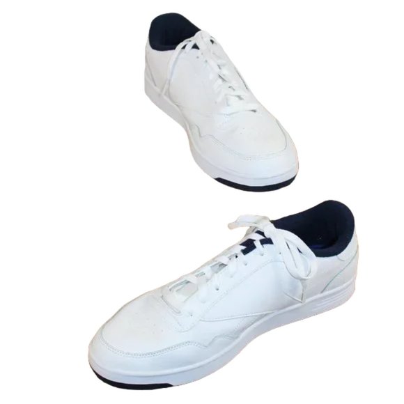 Like New Reebok Classic White Collegiate Low Profile Leather Athletic Shoe, 11.5 - Picture 6 of 9